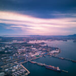 Aerial view of dalian port