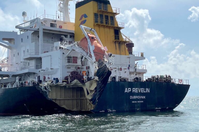 Boxship damaged after collision in Texas waters