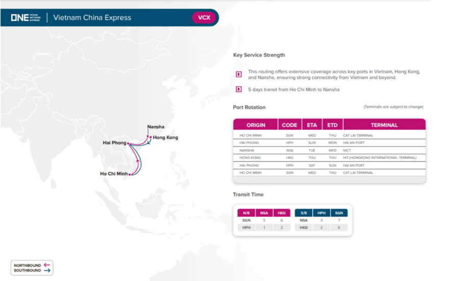 ONE launches new Vietnam - China Express service